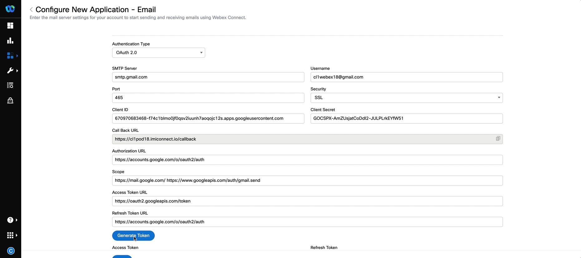 Generate Token for Email Asset