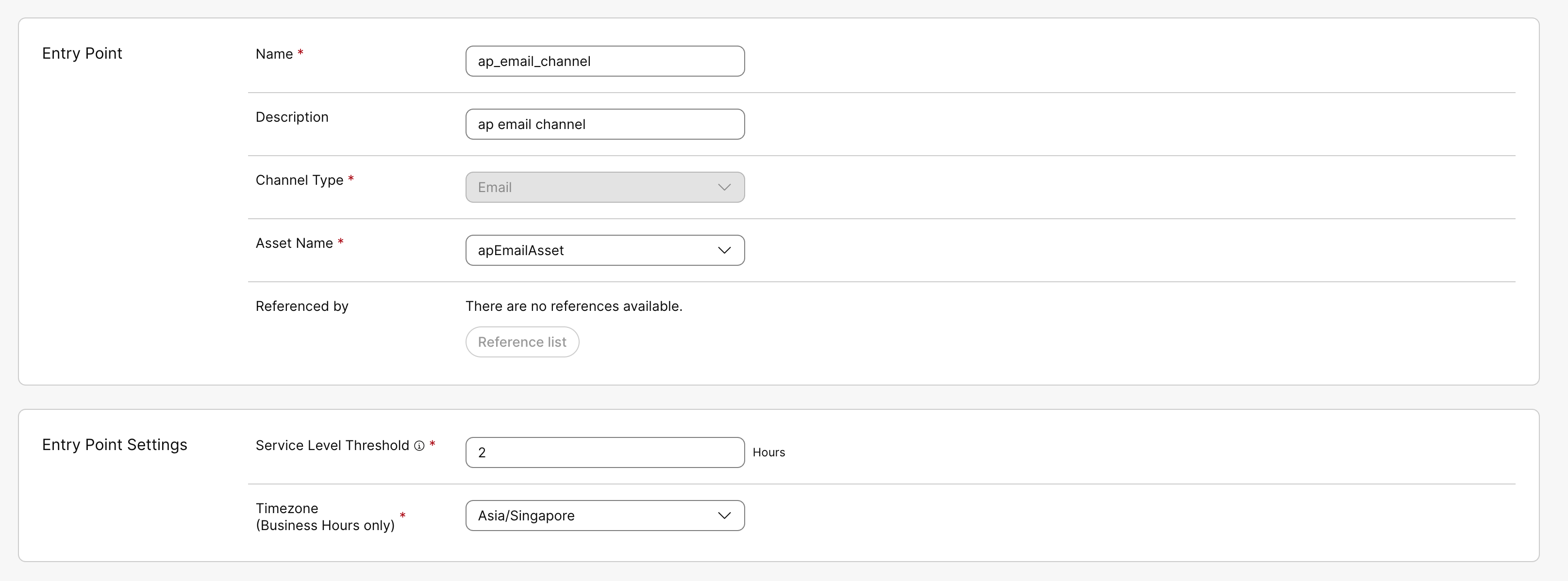 Email entry point and queue creation