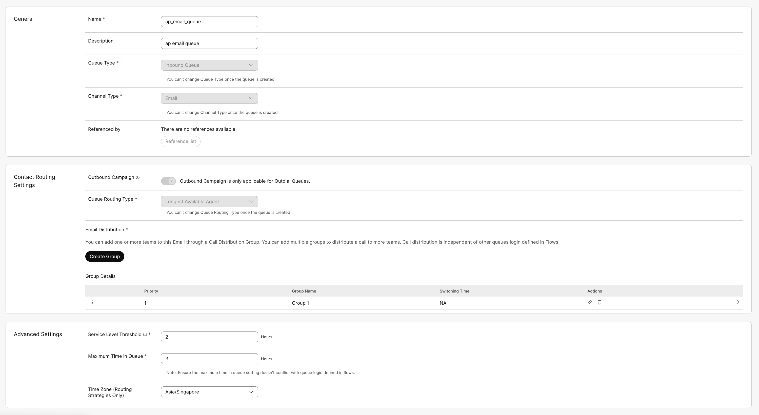 Queue creation in management portal