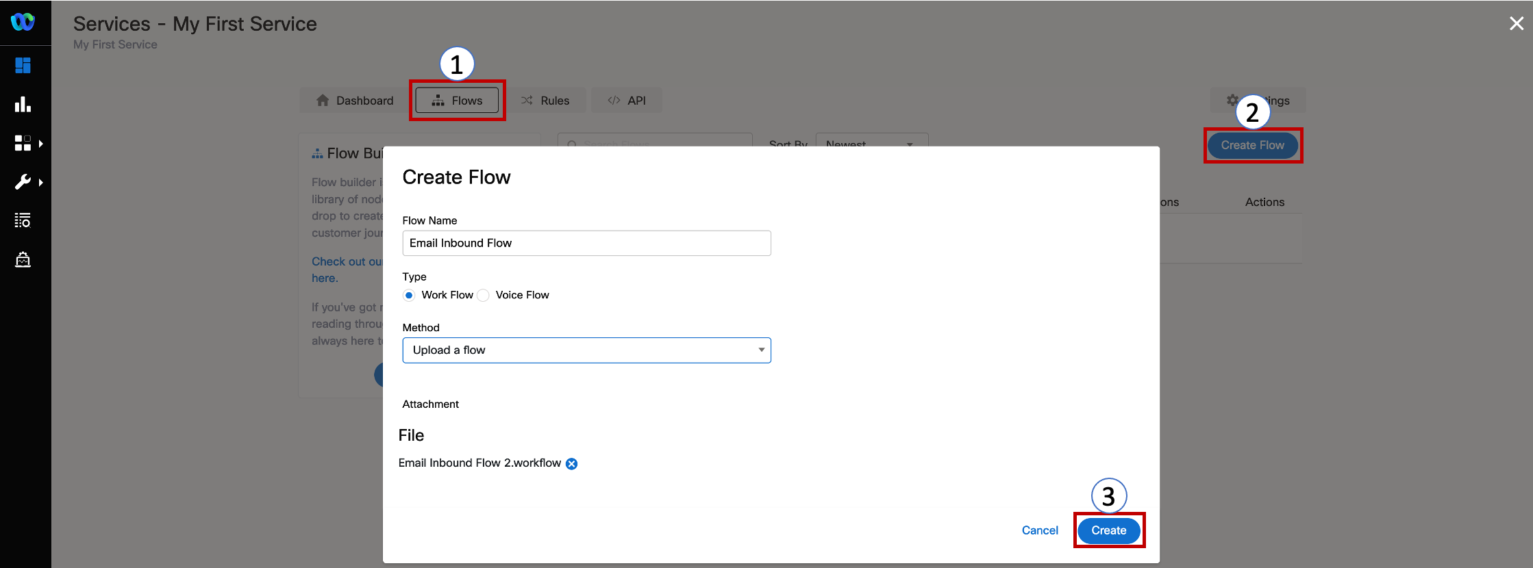 Create or Upload Email Flow